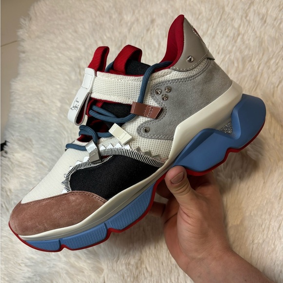 Christian Louboutin Men's Red and Blue Trainers 
Size 10 1/2 - Picture 3 of 14